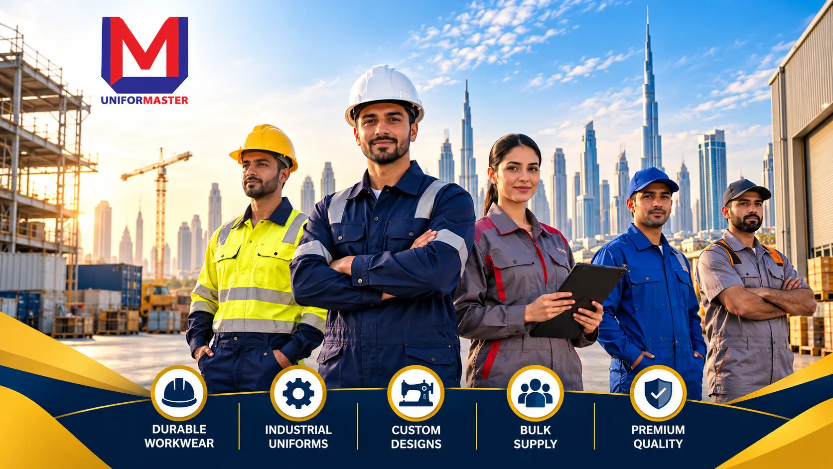 Industrial Uniform Supplier in Dubai | Uniform Master Uniform Master industrial uniforms for construction workers and industrial teams in Dubai
